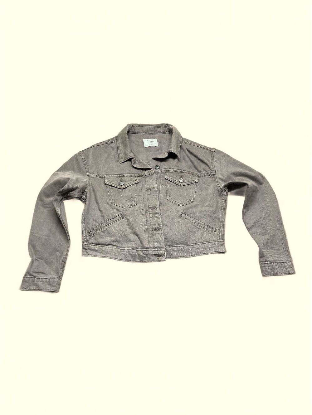 Old Navy Women's Medium Tan Cropped Denim Jacket